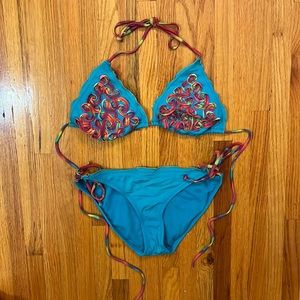 Exhilaration blue bikini